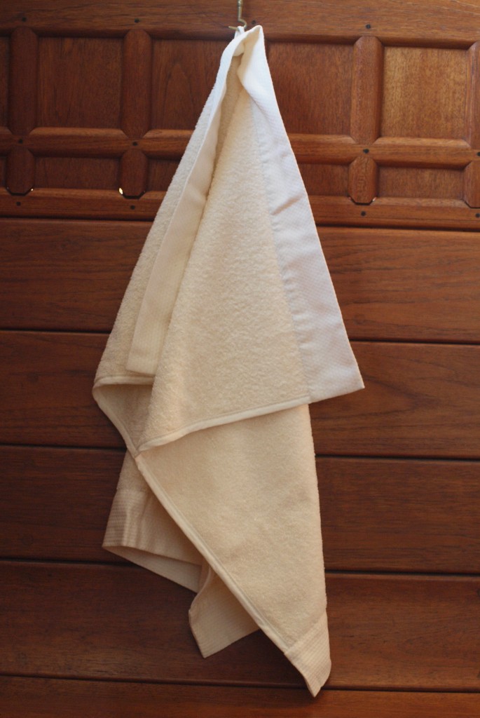 Handdoek wit brede boord